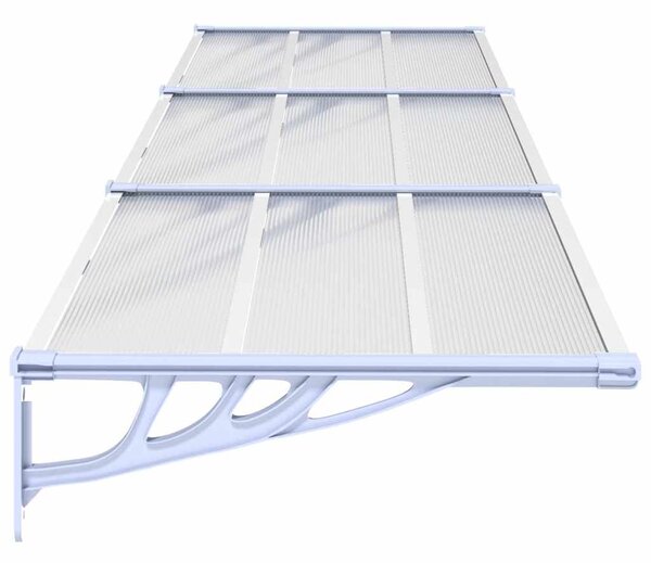 Nadstrešnica za vrata siva i prozirna 358,5x90 cm polikarbonat - Prozirna / 358.5 x 90 cm