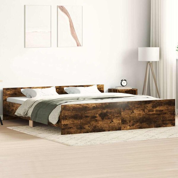 Okvir kreveta s uzglavljem i podnožjem boja hrasta 160x200 cm - Smeđa / 160 x 200 cm