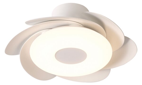 Mantra Iluminación LED stropni ventilator u obliku cvijeta, bijeli, DC motor, tih, Ø 79 cm, CCT, prigušiva, Bijela, Dnevni boravak/blagovaonica, Plastika