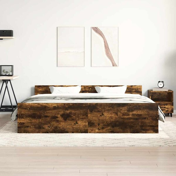 Okvir kreveta s uzglavljem i podnožjem boja hrasta 160x200 cm - Smeđa / 160 x 200 cm
