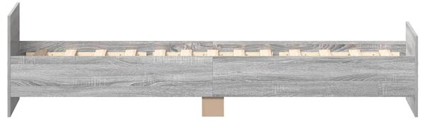 Okvir kreveta boja hrasta 75x190 cm mali od konstruiranog drva - Siva / 75 x 190 cm