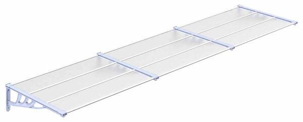 Nadstrešnica za vrata siva i prozirna 358,5x90 cm polikarbonat - Prozirna / 358.5 x 90 cm