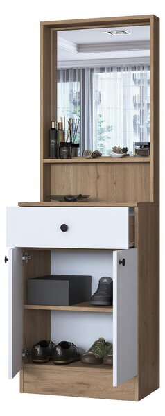 Zondo.hr Set za predsoblje Pixie 6 (orah + bijela) (s ogledalom). Akcija -30%. 1102445