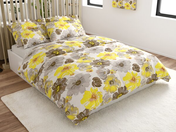 Posteljina od mikrovlakana FEONELLE žuto-siva Dimenzije posteljine: 70 x 90 cm | 140 x 220 cm