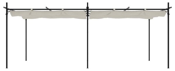 Pergola s pomičnim krovom krem 589x292x230 cm - Krema / 589 x 292 x 230 cm