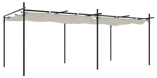 Pergola s pomičnim krovom krem 589x292x230 cm - Krema / 589 x 292 x 230 cm