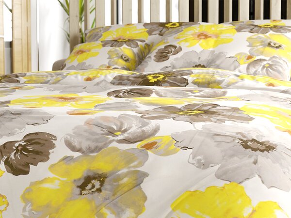 Posteljina od mikrovlakana FEONELLE žuto-siva Dimenzije posteljine: 70 x 90 cm | 140 x 220 cm