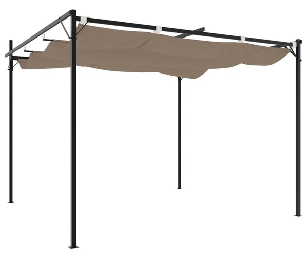 Pergola s pomičnim krovom smeđesiva 295 x 292 x 230 cm - Tupe / 295 x 292 x 230 cm
