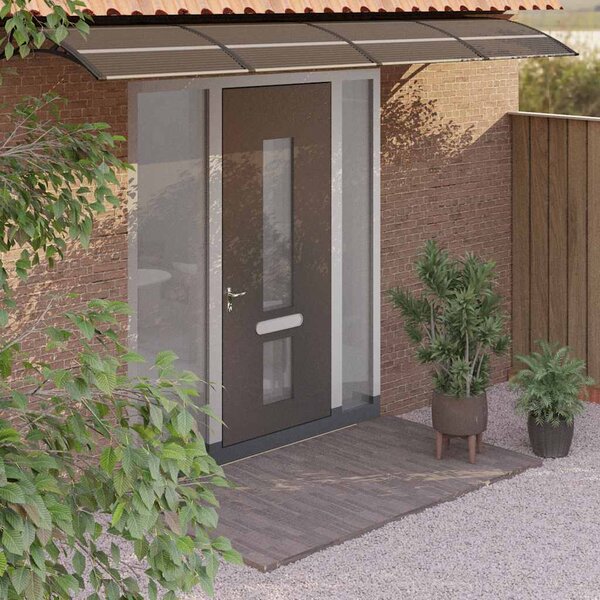 Nadstrešnica za vrata crna 350 x 75 cm polikarbonatna - Crna / 350 x 75 cm