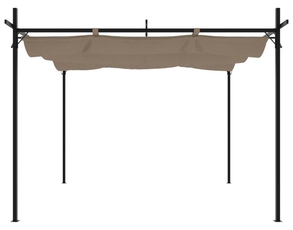 Pergola s pomičnim krovom smeđesiva 295 x 292 x 230 cm - Tupe / 295 x 292 x 230 cm