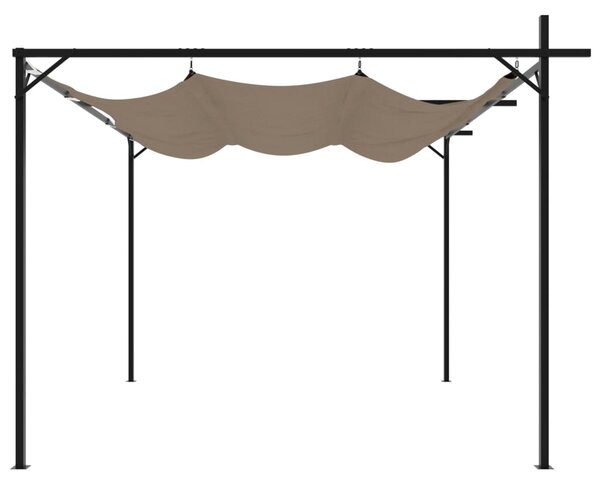 Pergola s pomičnim krovom smeđesiva 295 x 292 x 230 cm - Tupe / 295 x 292 x 230 cm