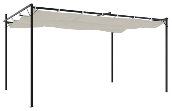 Pergola s pomičnim krovom krem 395 x 292 x 230 cm - Krema / 395 x 292 x 230 cm