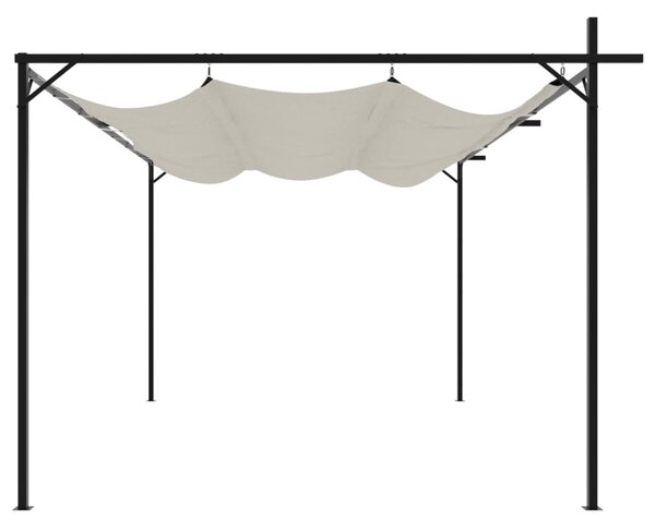 Pergola s pomičnim krovom krem 395 x 292 x 230 cm - Krema / 395 x 292 x 230 cm