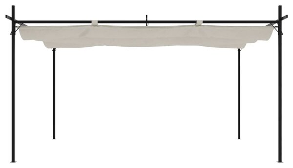 Pergola s pomičnim krovom krem 395 x 292 x 230 cm - Krema / 395 x 292 x 230 cm