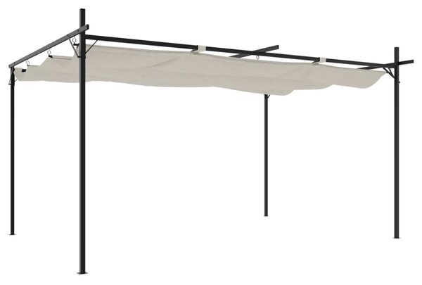 Pergola s pomičnim krovom krem 395 x 292 x 230 cm - Krema / 395 x 292 x 230 cm