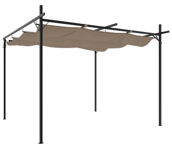 Pergola s pomičnim krovom smeđesiva 295 x 292 x 230 cm - Tupe / 295 x 292 x 230 cm