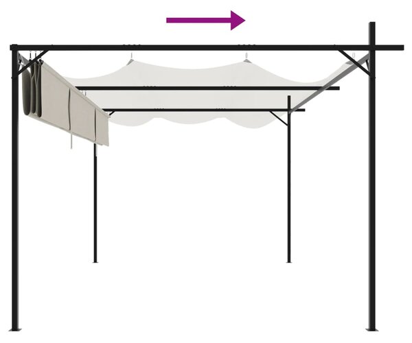 Pergola s pomičnim krovom krem 395 x 292 x 230 cm - Krema / 395 x 292 x 230 cm