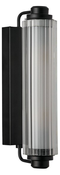 Nordlux zidna svjetiljka Nimal Double, IP44, metalna, crna, prigušiva, Crno, kupaonica, Plastika