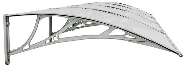 Nadstrešnica za vrata siva i prozirna 400x75 cm polikarbonat - Siva / 400 x 75 cm