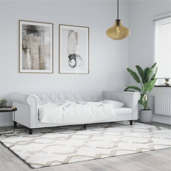 Dnevni krevet bijeli 80 x 200 cm od umjetne kože - Bijela / 80 x 200 cm