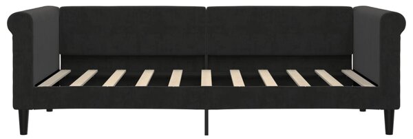Dnevni krevet s madracem crni 90 x 190 cm baršunasti - Crna / 90 x 190 cm