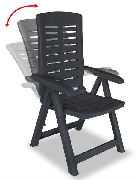 3-dijelni bistro set od plastike antracit - Antracitno siva / N/A
