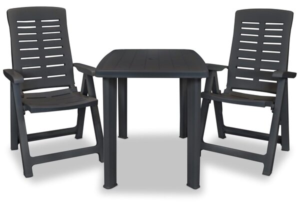 3-dijelni bistro set od plastike antracit - Antracitno siva / N/A