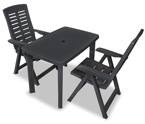 3-dijelni bistro set od plastike antracit - Antracitno siva / N/A