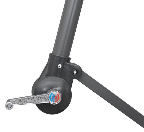 Viseći suncobran crni 3 m s aluminijskim stupom - Crna / N/A
