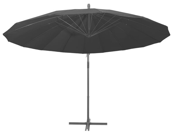 Viseći suncobran crni 3 m s aluminijskim stupom - Crna / N/A