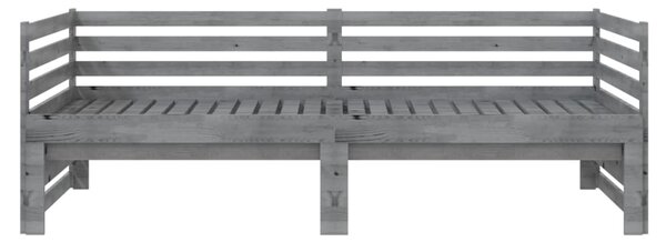 Dnevni ležaj na izvlačenje sivi od borovine 2 x (90 x 200) cm - Siva / Default