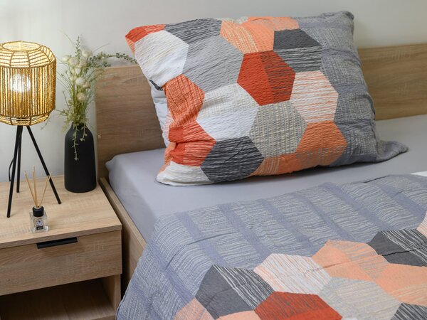 Krep posteljina od renforcé pamuka HONEY COMB siva Dimenzije posteljine: 70 x 90 cm | 140 x 200 cm