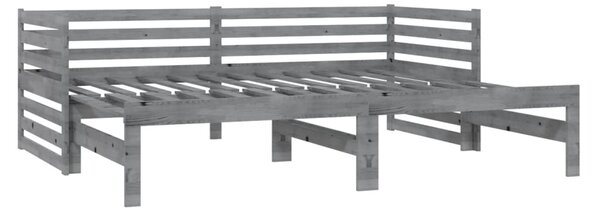 Dnevni ležaj na izvlačenje sivi od borovine 2 x (90 x 200) cm - Siva / Default