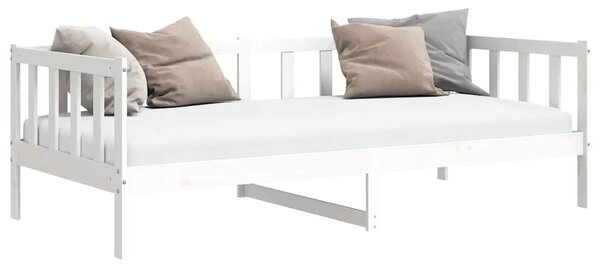 Dnevni ležaj od masivne borovine bijeli 90 x 200 cm - Bijela / 90 x 200 cm