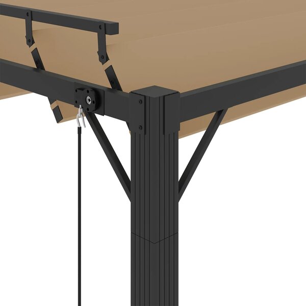 Sjenica s rešetkastim krovom 3x4 m smeđe-siva tkanina/aluminij - Tupe / 3 x 4 m