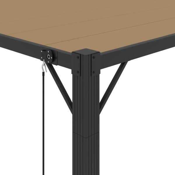 Sjenica s rešetkastim krovom 3x4 m smeđe-siva tkanina/aluminij - Tupe / 3 x 4 m