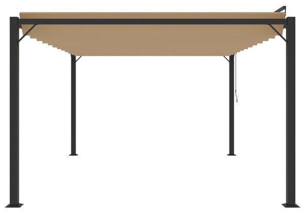 Sjenica s rešetkastim krovom 3x4 m smeđe-siva tkanina/aluminij - Tupe / 3 x 4 m