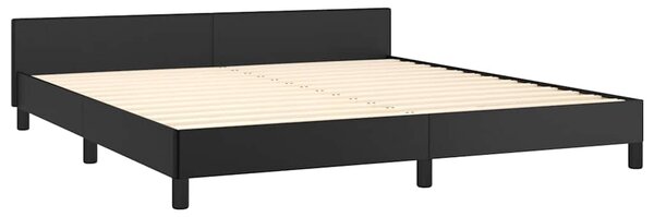 Okvir kreveta s uzglavljem bez madraca crni 160x200 cm - Crna / 160 x 200 cm