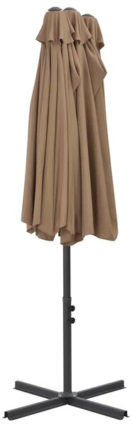 Vanjski suncobran s aluminijskim stupom 460 x 270 cm smeđesivi - Tupe / N/A