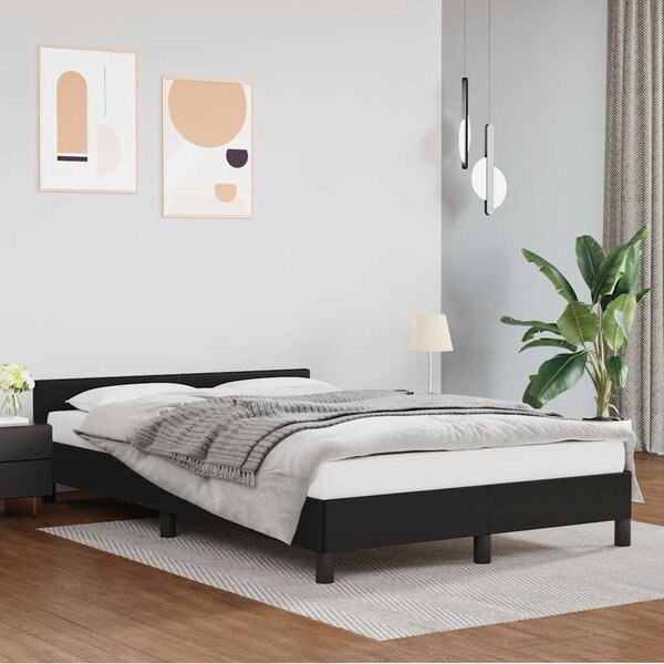 Okvir kreveta s uzglavljem bez madraca crni 120x200 cm - Crna / 120 x 200 cm