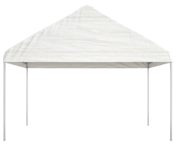 Sjenica s krovom bijela 4,08 x 2,23 x 3,22 m polietilen - Bijela / 4.08 x 2.23 x 3.22 m