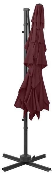 Vrtni suncobran s 4 razine i stupom 250 x 250 cm bordo - Crvena / N/A