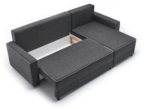 Atelier Del Sofa Kutna garnitura na razvlačenje, Antracit, Ece Right - Anthracite