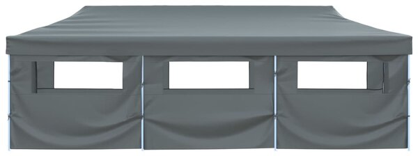 Sklopivi šator za zabave s 8 bočnih zidova 870x291x315 cm antracit - Antracitno siva / N/A