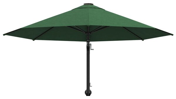 Zidni suncobran s metalnom šipkom 300 cm zeleni - Zelena / N/A