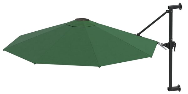 Zidni suncobran s metalnom šipkom 300 cm zeleni - Zelena / N/A