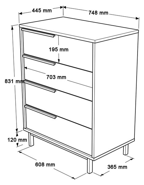 Zondo.hr Komoda Otto 17 (orah + crna). Akcija -33%. 1106440