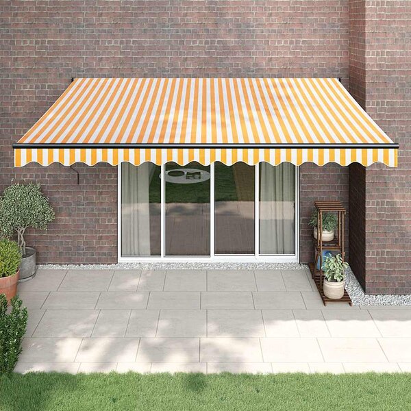 Tenda na uvlačenje žuto-bijela 4 x 3 m od tkanine i aluminija - Žuta / 4 x 3 m