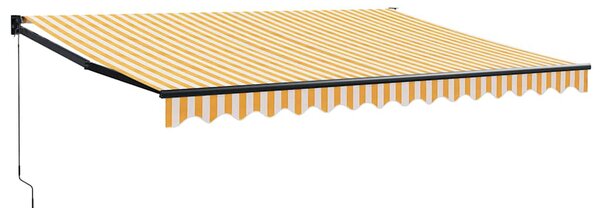 Tenda na uvlačenje žuto-bijela 4 x 3 m od tkanine i aluminija - Žuta / 4 x 3 m