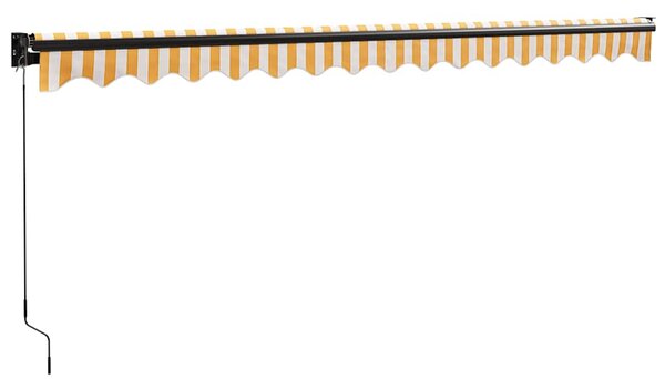 Tenda na uvlačenje žuto-bijela 4 x 3 m od tkanine i aluminija - Žuta / 4 x 3 m